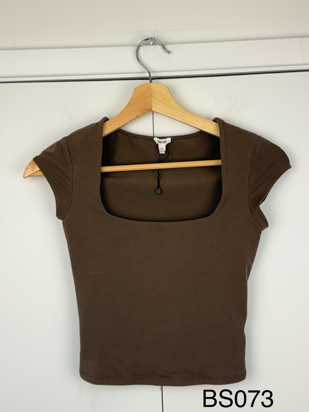 Garage Portia Square Neckline Tee Brown XXS